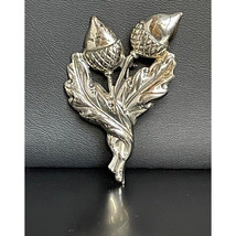 925 STERLING SILVER LEAVES &amp; FRUITS BROOCH SKY - $34.75