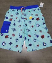 Cat &amp; Jack Xl 16 Blue Pirate Bathing Suit Bottoms Swim Shorts - $9.50