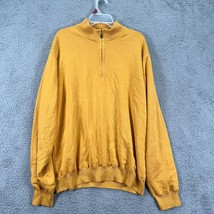 Greg Norman Mens Yellow Long Sleeve Crew Neck Half Zip Pullover Sweater Size XL - £15.45 GBP