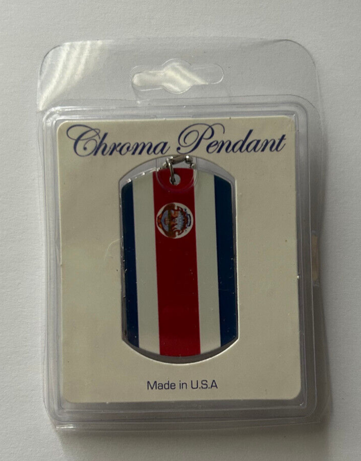 Bandera Costa Rica Flag Dog Tag Necklace - $9.49