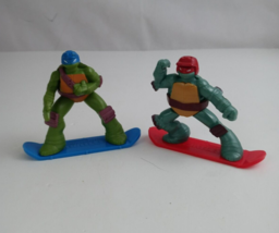 2013 Viacom McDonalds TMNT Raphael &amp; Leonardo Skateboarder Figure Toy - £3.04 GBP