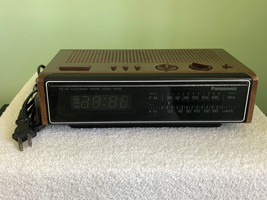 Vintage Panasonic Digital AM FM Radio Alarm Clock RC-6115 Simulated Woodgrain - £11.99 GBP