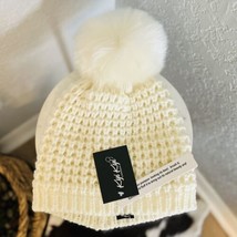 KYI KYI Faux Fur Pompom Classic Wool Beanie Hat,  Ivory/White, One Size,... - £42.53 GBP