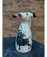 old ceramic pottery  jug  picasso bull. signed Sanguino, Spain - £70.34 GBP