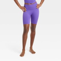 All In Motion Women&#39;s Seamless High Rise Rib Bike Shorts 6&quot; Purple Choos... - $9.99