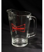 Vintage Budweiser Bow Tie Logo Heavy Bottom Glass Pitcher Original VGC - $13.36