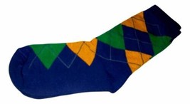 Mardi Gras Purple Green Yellow Men&#39;s Harlequin Tube Socks One Size - £9.93 GBP