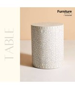Furniture BoutiQ Bone Inlay Drum Side Table | Bone Inlay Furniture | Bon... - £955.45 GBP