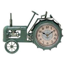 Country Tractor Clock in distressed metal - tabletop - £30.37 GBP