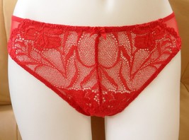 RED LACE PANTIES MADE IN EUROPE SHEER BRIEFS HOLIDAY GIFT FOR WOMEN S M ... - £25.81 GBP