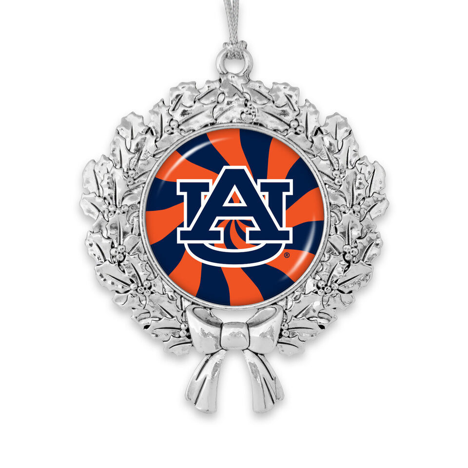 62007 Auburn Peppermint Stripe Wreath Christmas Ornament