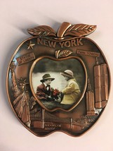 New York Apple Souvenir ~ Twin Towers &amp; More! Copper Colored Metal. Nice! - £15.20 GBP