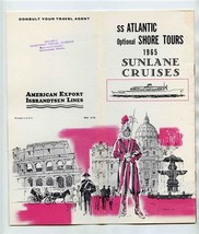 American Export SUNLANE Cruises Shore Tours 1965 SS Atlantic - $17.82