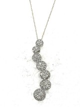 1ctw Diamond Cluster Journey Pendant 20in Long Chain REAL Solid 10k Gold 3.0g - £484.45 GBP