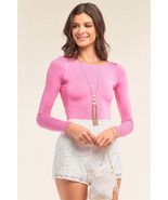 Women&#39;s Plain Tight Fit Long Sleeve Round Neck Bodysuit - €11,15 EUR