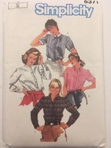 Vintage Simplicity Sewing Pattern 6371 Misses Blouses Tops Shirts Career Sz 8 UC - £8.00 GBP