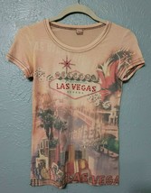 Womens Welcome Las Vegas Burnout Print Rhinestone Shirt Made in USA Size M  - £15.81 GBP