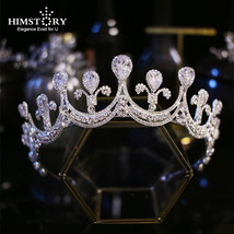 New Rhinestones Cubic Zirconia Wedding Tiara CZ Bridal Queen Princess Pageant Br - £29.54 GBP