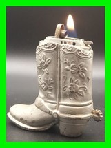 Unique Vintage Cowboy Boot Petrol Table Lighter - In Working Condition - $59.39