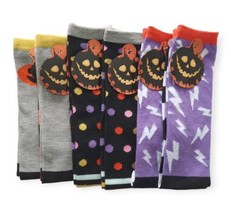 Gertex Girl Halloween Socks 13-4 Shoe Striped Lightning Polka Dot Pumpkin 6 pair - £9.05 GBP