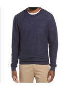 Nordstrom Men’s Linen &amp; Cotton Crewneck Sweater, Navy, Size XL, NWT - $49.00