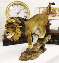 Ebros Lion King of The Jungle Running Down A Sloping Rock Statue 11.25&quot; Long - £29.56 GBP