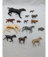 Lot Of (14) Vintage 1950s Plastic Farm Horses And Animals - $348.23 MXN