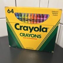 Vintage Crayola Crayons Smith &amp; Binney Sharpener Box of 64 with Sharpene... - £11.77 GBP