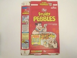 Empty Cereal Box 1992 Post FRUITY PEBBLES Hollyrock Poster offer [P6b12] - £10.36 GBP