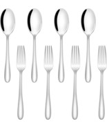 SANTUO Stainless Steel Teaspoon and Dessert Forks Silverware set of 8 - €9,81 EUR
