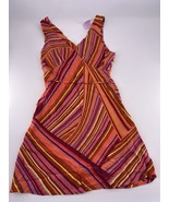 Wild Fable Women&#39;s Funky Print Orange Pink Stripe Dress Extra Small Retr... - $25.19 CAD