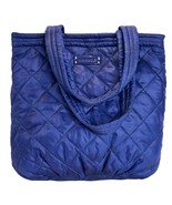 Vera Bradley Quilted Shoulder Bag Blue Tote Double Strap Pockets Floral ... - £15.57 GBP