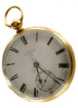 James Murray Royal Exchange 18k Yellow Gold Open Face Pocket Watch - $11,879.60