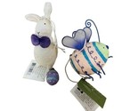 Midwest-CBK Bunny and Honey Bee Easter Spring Ornaments Lot of 2 White Pink - £4.46 GBP
