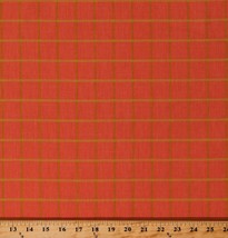 Homespun Peach Yellow 1&quot; Check Window Dressing Organic Cotton Fabric BTY D153.01 - $9.95