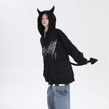 Omen y2k gothic punk devil hoodie street casual kawaii hip hop zipper sweatshirt female thumb200