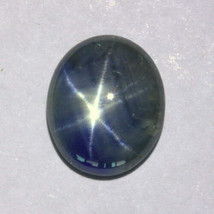 Blue Star Sapphire Translucent 11x9 mm Oval Cab Six Points Thai Gem 3.86 carat - £378.46 GBP