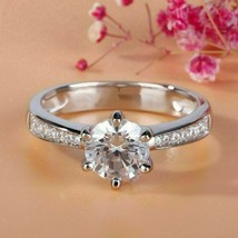 2.20Ct Round Cut Simulated Diamond White Gold Plated Engagement Ring in Size 6.5 - £107.91 GBP