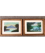 2 Vintage Texas Plein Air 1940s Mt Lake River Landscape Paintings Mini F... - £77.39 GBP