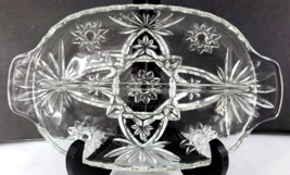 Anchor Hocking Star Of David Divided Relish Dish &quot; EAPC&quot; Glass w/ Tab ha... - £7.18 GBP
