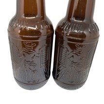 2 Sarsaparilla Amber Glass Bottle Sioux City Cowboy Saloon Embossed Vintage - £9.55 GBP