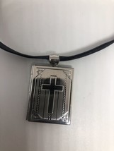 Vintage Cross Locket Choker Stainless Steel Necklace - £27.69 GBP