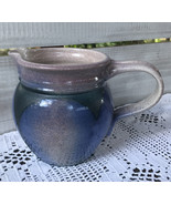Vtg Studio Art Pottery Speckle Glazed Mauve Grn Blue Pitcher Signed  5 3... - $66.99 CAD