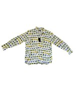 Vintage Ted Lapidus Geometric  Print 100% Linen Button Up Shirt Sz 47/48 7 - $1,219.30 MXN