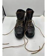 RED WING 2233 SAFETY TOE LEATHER WORK BOOTS BROWN MENS Size 10 MADE IN USA - $108.30 CAD