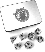 Dragon Steel Solid Metal Polyhedral 7 Die DnD Dice Set with Case Tabletop Games - £28.39 GBP