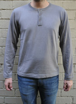 French Connection Grey Cotton LS Henley Sweater S - £20.12 GBP