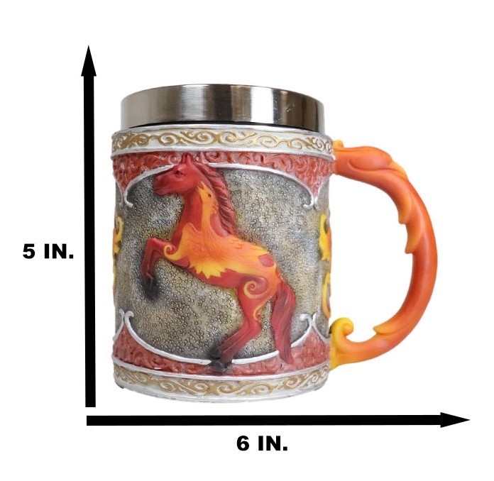 The Trail Of Painted Ponies Emergence Fire Phoenix Rebirth Horse Tankard Mug - $34.99