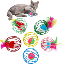 Cat Toys 6 Balls, Metal Cage Balls with Mice and Bells Inside, Best Cat Toys for - $14.50