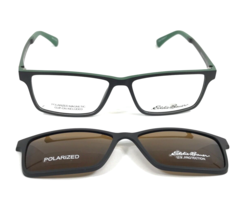 Eddie Bauer Eyeglasses Frames EB32046 BR Black Green Magnetic Clip-on 53... - $69.29